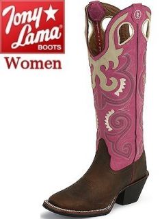 Womens Tony Lama 3R Madera Cherokee Hot Pink Bella Cowgirl Boots