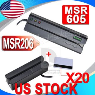 MSR605 Magnetic Card Reader Writer Encoder Credit Magstripe MSR206 3