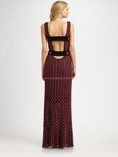 Missoni Knit Long Dress Gown Dotted Open Cut Out Back IT 50 US 12 14