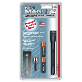 Maglite M3A016 Mini Maglite 2 Cell AAA Black Flashlight w/ Clip