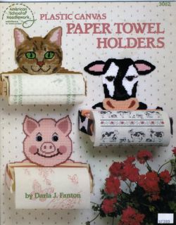 Animal Paper Towel Holders asn Plastic Canvas Booklet