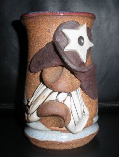 RARE Signed Hand Crafted 1980 Mahon Made Stoneware Mug Sherif 5 Tall