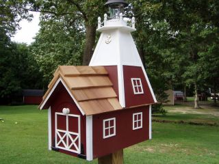 Amish Handmade Rural Mailbox Solar Lighthouse