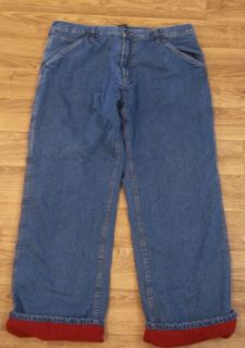 Faded Glory Carpenter Flannel Lined Blue Jeans Men Denim 40 x 30 Nice