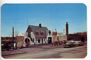 Mamaroneck Li NY Gas Station Old Cars Postcard