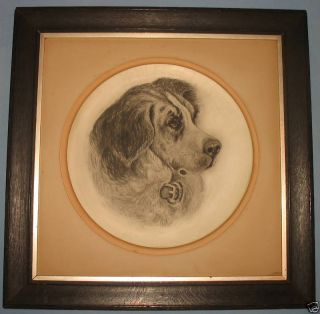 Original Frame Watercolor Dog Magor Mandel Bros Chicago