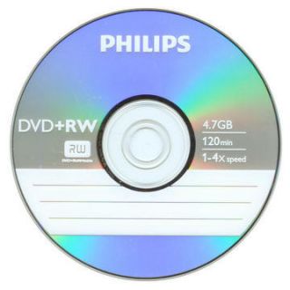 25 Philips 4X Logo DVD RW DVDRW Rewritable Blank Disc Media 4 7GB with