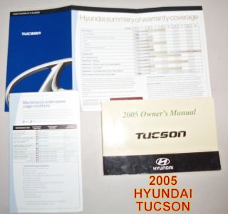 2005 05 Hyundai Tucson SUV Owners Manual Book Set