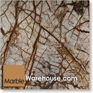 12x12 Rain Forest Brown Marble Tile Flooring