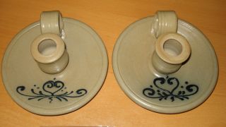 Maple City Pottery 2 Candle Holders 6 inches Each