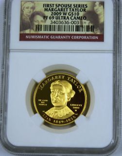 MARGARET TAYLOR GOLD ONE OF THE LOWEST MINTAGE FIRST SPOUSE PROOF mint