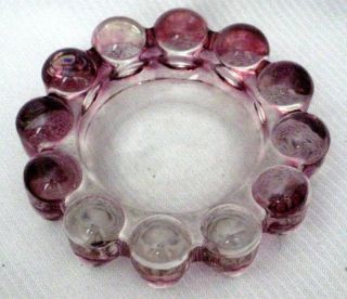 Vintage Marble Edge Pink Tint Clear Glass Ashtray