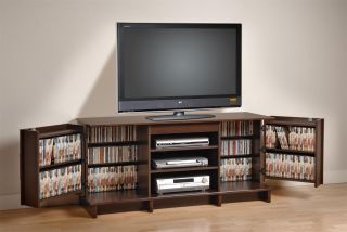 MARCELLO Espresso 60 Flat Screen TV Stand Media Cabinet Storage DVD PP