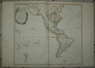 AMERICAS WESTERN HEMISPHERE 1797 FADEN ANTIQUE COPPER ENGRAVED MAP