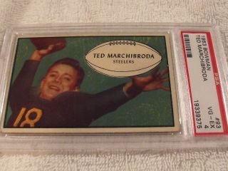 1953 Bowman 93 TED MARCHIBRODA Pittsburgh Steelers Rare Rookie PSA 4