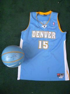Marcus Camby Carmelo Anthony Signed Nike Ball and XL Jersey Denver
