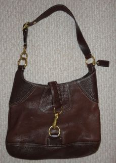 Coach Brown Pebble Leather Hobo Shoulder Bag Purse w Tags