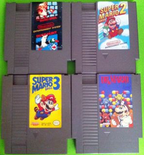 NES Super Mario Brothers 1 (with Duck Hunt), 2, 3, and Dr Mario Games