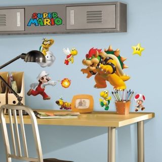 NEW 35 Nintendo Super Mario Bros Kids Wall Decals Stickers Decor