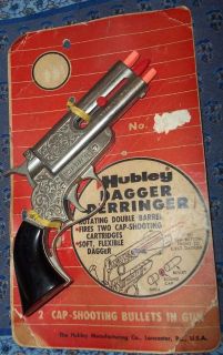 Vintage Hubley Dagger Derringer Toy Cap Gun Still on Card Nice