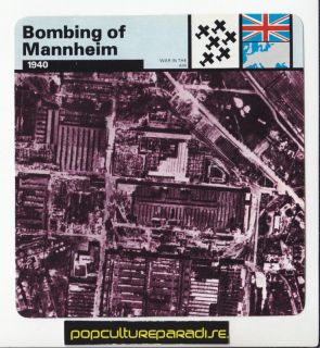 Bombing of Mannheim Germany 1940 Area RAID WW2 War Card