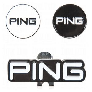 New 2012 Ping Golf Black White Hat Clip Ball Marker