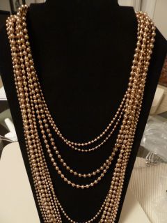 Chicos 36  Gwendolina Gold Beaded Necklace $78