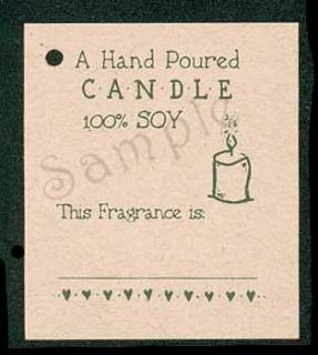 50 Hand Poured 100 Soy Candle Hang Tag Price Fragrance