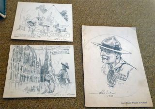 Scout Jamboree Hungary 1933 Bipi Drawings Prints by Marton RARE