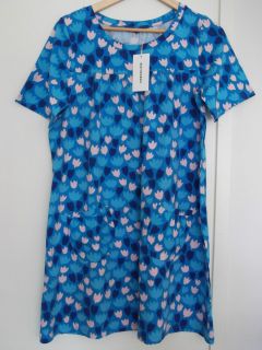 Marimekko 2012 Collection Blue Tunic Hiirenhattu Dress Size XL New