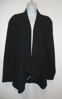 Marshall Rousso Casual Black Open Front Cardigan Sz L