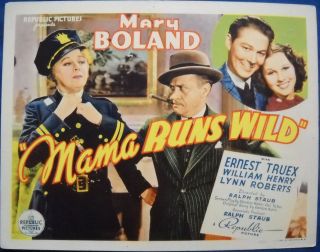 Mama Runs Wild Movie Poster Orig 1937 Mary Boland TC