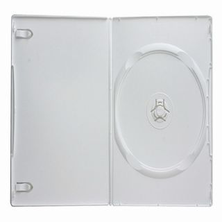 100 Pack White Slim DVD Cases, 7mm Single Disc Load for CD DVD Media