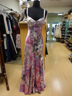 Gorgeous Mary L Printed Formal Gown w Bra Sz 6