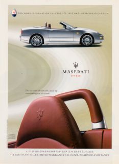 2003 Silver Maserati Spyder Cabriolet Photo Print Ad