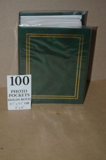 100 Picture Photo Album Hunter Green with Gold Trim