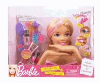 MATTEL BARBIE DELUXE STYLING HEAD ALL DOLLED UP HAIR NAILS LIPS EYES