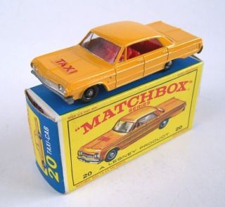 Matchbox Lesney 20 Chevrolet Impala Taxi Cab 1965 MIB