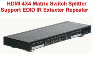 HDMI 4x4 Matrix Switch Splitter IR Extexter Repeater