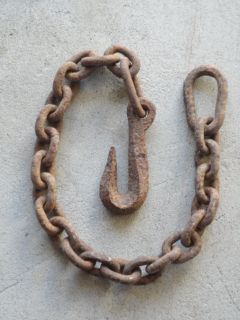 Vintage Hand Forged Blacksmith Made Hook Chain Slip Ring Decorator