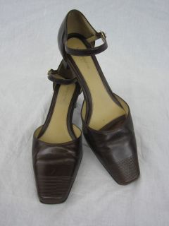 Liz Claiborne Flex Brown Mary Jane Heels Shoes 9