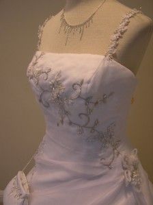 BRAND NWT P.C.Marys wedding dress bridal gown WHiTE organza size 12 w