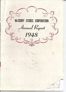 McCrory Stores Corporation 1948 Annual Report