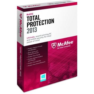 McAfee Total Protection Antivirus 2013 3PC 3 PCs 3 Users 3Users Box or