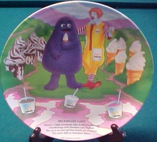 1989 Milkshake Lake McDonalds Collector Plate
