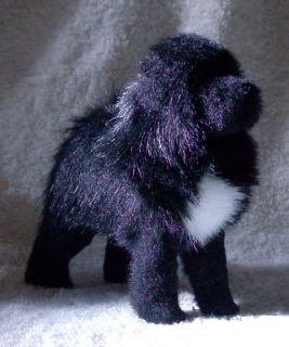 Black Tibetan Mastiff Dog Soft Sculpture Original Art by WC not Needle