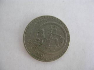 Vintage 1981 Mexican Coin Cultura Maya Half Dollar Size