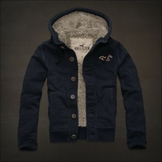 Hollister by Abercrombie McGrath Sherpa Jacket Hoody Coat Mens Small