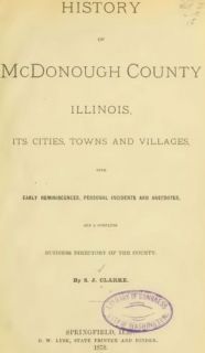 McDonough County Illinois 1878 History Genealogy CD