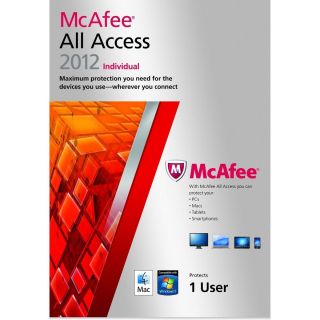 McAfee All Access 2012 1 User Anti Virus Protection For PC Mac Tablet